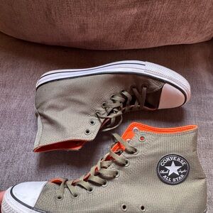 Converse Green and Orange High-Tops
